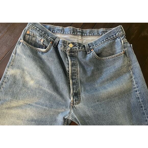 Levi's 501 Vintage Button Fly Denim Jeans Made In USA Size 42x34 80’s 1982 - Picture 4 of 16